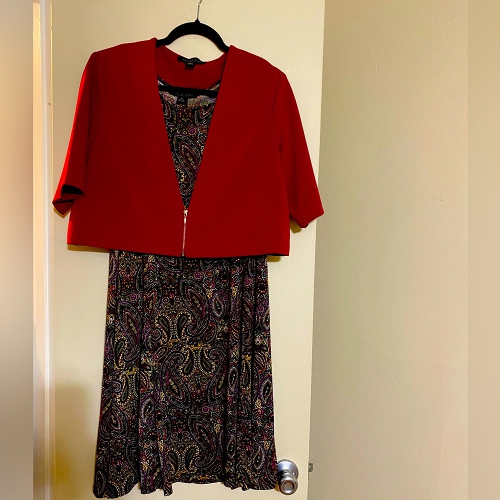 Perceptions Red Sleeveless Crew Neck Sundress - image 1